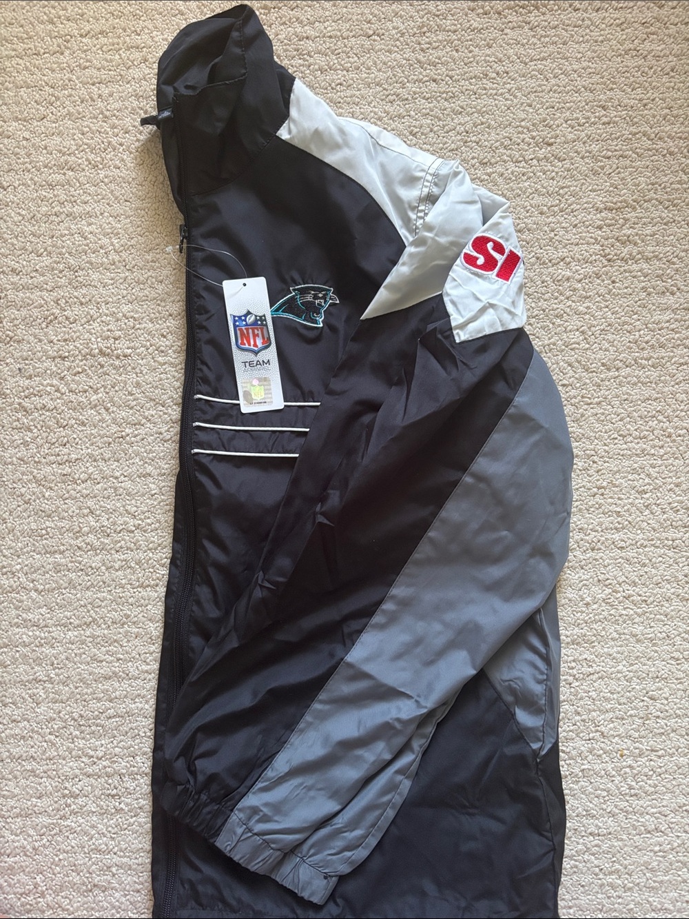 Carolina Panthers Black & Gray NFL Team Jacket